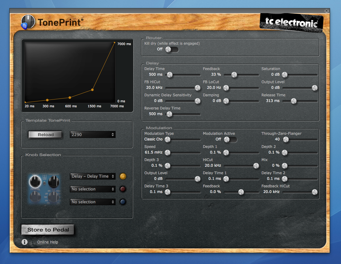 problems with flashback toneprint editor